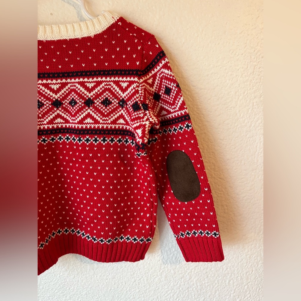 Janie & Jack Toddler 100% Cotton Fair Isle Holiday Knit Sweater 2T - Picture 7 of 11